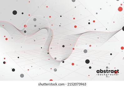 Abstract modern science or digital technology concept, flowing line, smooth particle wave, big data techno, design concept background and wallpaper, vector eps
