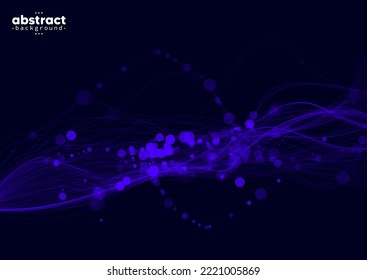 Abstract modern science or digital technology concept, flowing line, smooth particle wave, big data techno, design concept background and wallpaper, vector eps 