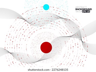 Abstract modern science or digital technology concept, flowing line, smooth particle wave, big data techno, design concept background and wallpaper, vector eps
