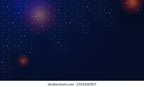 Abstract modern scientific background with hexagons patter for molecular structure. Big data visualization, Chemistry, Medical innovation, Science and Technology Background. Vector illustration.