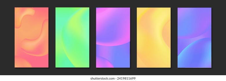 Resumen del diseño vectorial de pantalla moderna para aplicaciones móviles. Coloridos fondos de degradado para los medios sociales. Fondo de color claro para ui. Plantillas vectoriales de interfaz web de colores borrosos.
