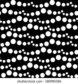 Abstract modern seamless pattern with circles in black and white. Geometric background. Endless print monochrome texture - vector 