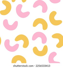 Resumen de un patrón moderno sin fisuras con formas de geometría de color. Dibujaron a mano diferentes formas de textura. Fondo vectorial de doodle moderno con varias formas. Excelente para imprimir sobre textiles