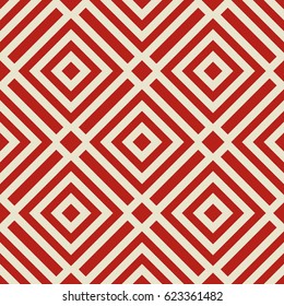 Abstract modern seamless pattern with decorative ornament of red and white shades