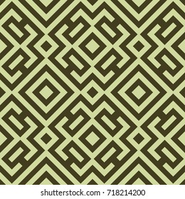 Abstract modern seamless pattern with decorative ornament of green shades