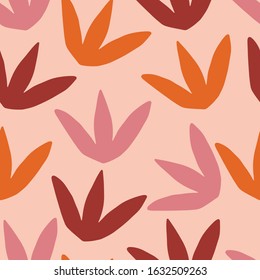 Abstract modern seamless pattern. Hand drawn conpemparary trendy background with shapes and lines. Digital paper vector design. Abstract floral leaves illustration
