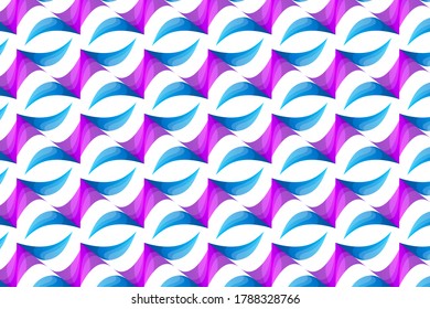 abstract modern Seamless Pattern like a Boomerang or ninja shuriken on white background with purple and blue gradient.
