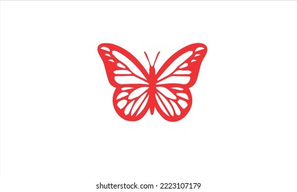 Abstract modern seamless pattern of monarch butterfly contours on white background for decoration design. Closeup design element black butterfly. Side view vector icon