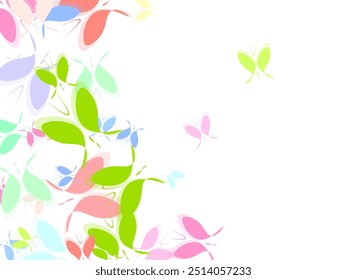 Abstract modern seamless pattern of monarch butterfly contours on white background for decoration design.  Butterfly line hand painted simple lines