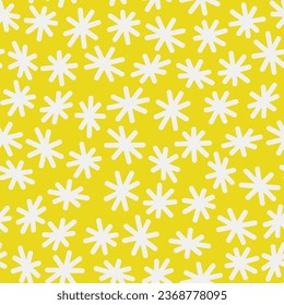 Abstract modern seamless pattern with star flower elements. Hand drawn vector illustration. Creative repeatable wallpaper background