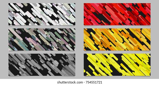 Abstract modern seamless random diagonal stripe pattern banner background design set - horizontal rectangle vector graphics