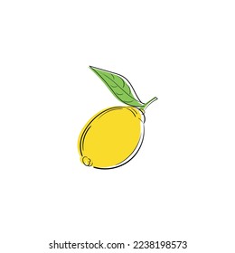 Abstract modern set of lemon icons, line art, vector, graphic, illustration, logo design
