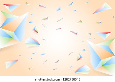 Abstract modern shade.Abstract ice and diamond polygon multicolor for background.