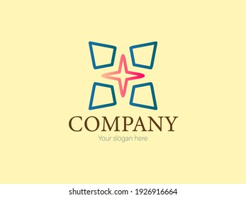 Abstract modern shape with gradient color logo. Usable for business and technology logos vector design template