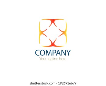 Abstract modern shape with gradient color logo isolated on white. Usable for business and technology logos vector design