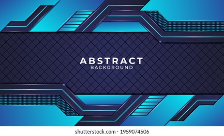 Abstract modern shape and gradient metallic background with cyan color circuits, dark cyan color shapes, metallic shapes, Glow and light effect.
