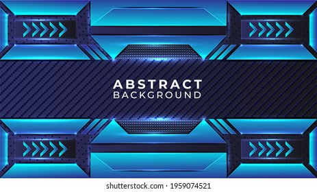 Abstract modern shape and gradient metallic background with cyan color circuits, dark cyan color shapes, metallic shapes, Glow and light effect.

