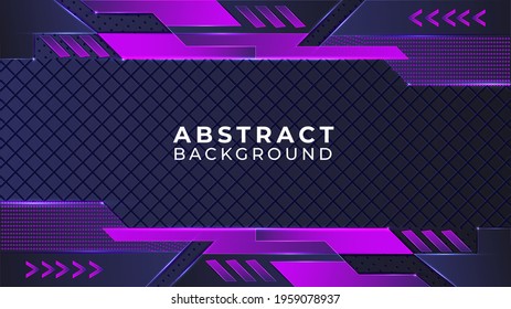 Abstract modern shape and gradient metallic background with purple color circuits, dark purple color shapes, metallic shapes, Glow and light effect
