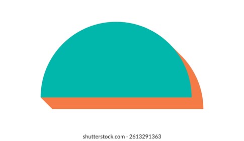 Abstract modern shape icon. Playful curve element with shadow. Geometric design, flat style, ideal for contemporary projects. This brutalist symbol adds a bold touch to any graphic work.
