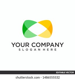 ABSTRACT MODERN SHAPE LOGO DESIGN 