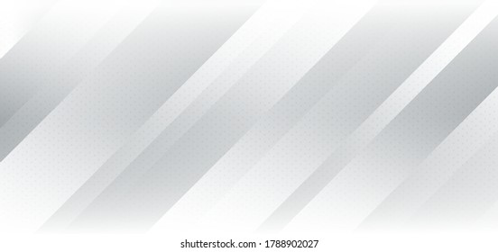 Abstract modern shape white and gray gradient geometric stripes diagonal background. Vector illustration 