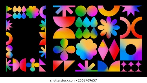 Abstract Modern Shapes with Gradient. Minimal Graphic Design. Colorful Geometric Pattern. Simple Graphic with Color Gradient. 