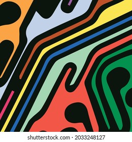 Abstract modern shapes and lines. Absolutely fashionable technological vector illustration. The template is suitable for printing on textiles or paper.
