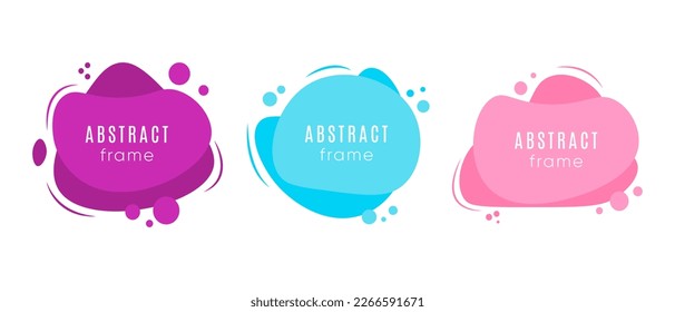 Abstract modern shapes and lines frame set. Vector illustration