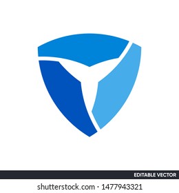 abstract modern shield logo mark