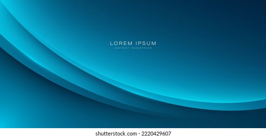 Resumen del fondo de la curva de gradiente azul brillante moderno con luz y sombra. Gradiente de curva dinámica simple y a la moda. Espacio para el texto. Demanda para banner, portada, afiche, web, volante. Ilustración del vector
