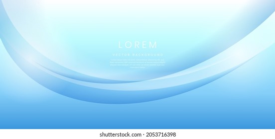 Abstract modern shiny soft blue gradient curved background. You can use for banner, ad, poster, template, business presentation. Vector illustration