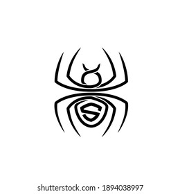 abstract modern simple spider with s initial letter logo