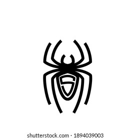abstract modern simple spider with s initial letter logo