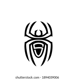 araña simple abstracta moderna con el logotipo de la letra inicial