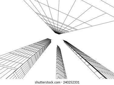 abstract modern skyscraper buildings