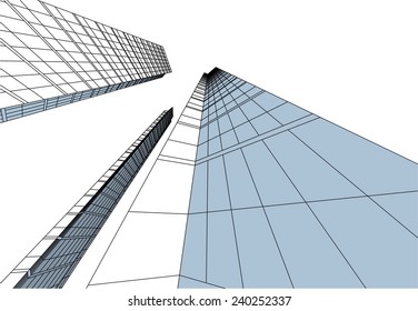 abstract modern skyscraper buildings