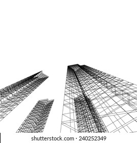 abstract modern skyscraper buildings