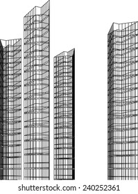 abstract modern skyscraper buildings