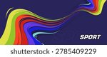 Abstract modern soccer colorful background for the design 2026 of Summer competitions at a sports camp for teenagers and children for recreation and training, football teams competitions 26. The colorful banner is decorated with sports symbols and icons of a soccer ball, winner cup, football whistle, players silhouette, fans, playing field with goals, volunteer, flat geometric shapes and lines layout. Suitable for brochures cover, posters, wallpaper, flyer, and social media posts and banners, web site, app, advertising print, fabric textile. Canada Mexico US America world festival event Background Vector illustration template