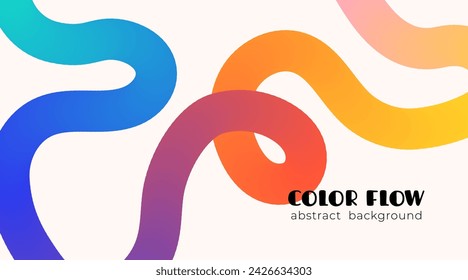 Abstract modern social media templates collection. Colorful fluid 3D geometric backgrounds for flyers, banners and posters. Smooth gradient tubes and flowing organic shapes series