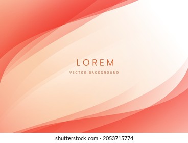 Abstract modern soft red gradient waves overlap background with copy space for text. Minimal concept. Vector illustration