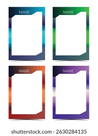 abstract modern soft wave card border photo frame template set vector illustration