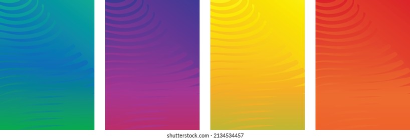 Abstract modern soft wavy shapes with 4 gradient color background. Vector Illustration. File Eps 8