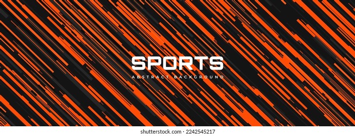 Abstract modern sport banner design with diagonal orange and gray striped shapes. Vector illustration