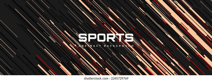 Abstract modern sport banner design with diagonal beige and red striped shapes. Vector illustration