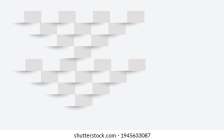 Abstrakter, moderner quadratischer Hintergrund. Weiße und graue geometrische Struktur. Vektorgrafik