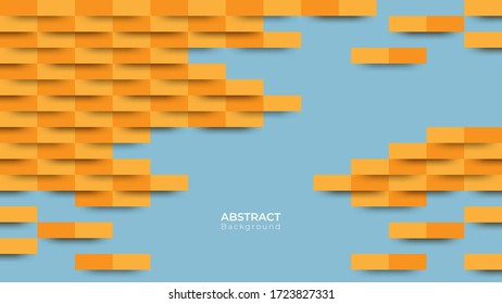 Borde cuadrado moderno abstracto. textura geométrica amarilla y naranja. ilustración vectorial 