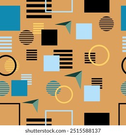 Abstract modern square colorful geometric pattern background seamless repeating pattern stripes backdrops vector illustration flat design for wallpaper or background or Fabric EPS 10
