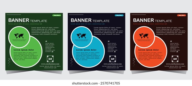 Abstract modern square web banner for social media, webinar social media post, Set design of social media advertisement, Vector eps 10