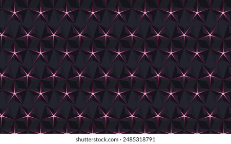 Abstract Modern star polygon pattern, purple neon glow star ,geometric pattern